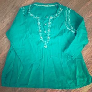 Girls pool/ beach tunic / cropped sleeve top